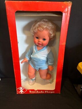 Vintage Furga Bambole Tomasino Baby Boy Anatomically Correct Italy 16" In Box